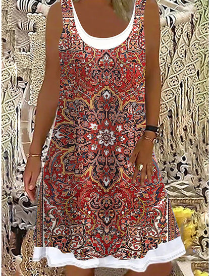 👗【Sleva 50 %】💖【S-5XL】Nové módní ležérní dámské šaty z roku 2026, tištěný vzor, vhodné pro různé příležitosti