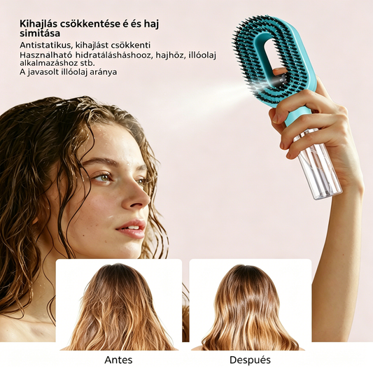 💖💨 Forradalmi hajkefe! Egy gombnyomásra finom permetet ad – véget vet a hajgubancoknak! ✨