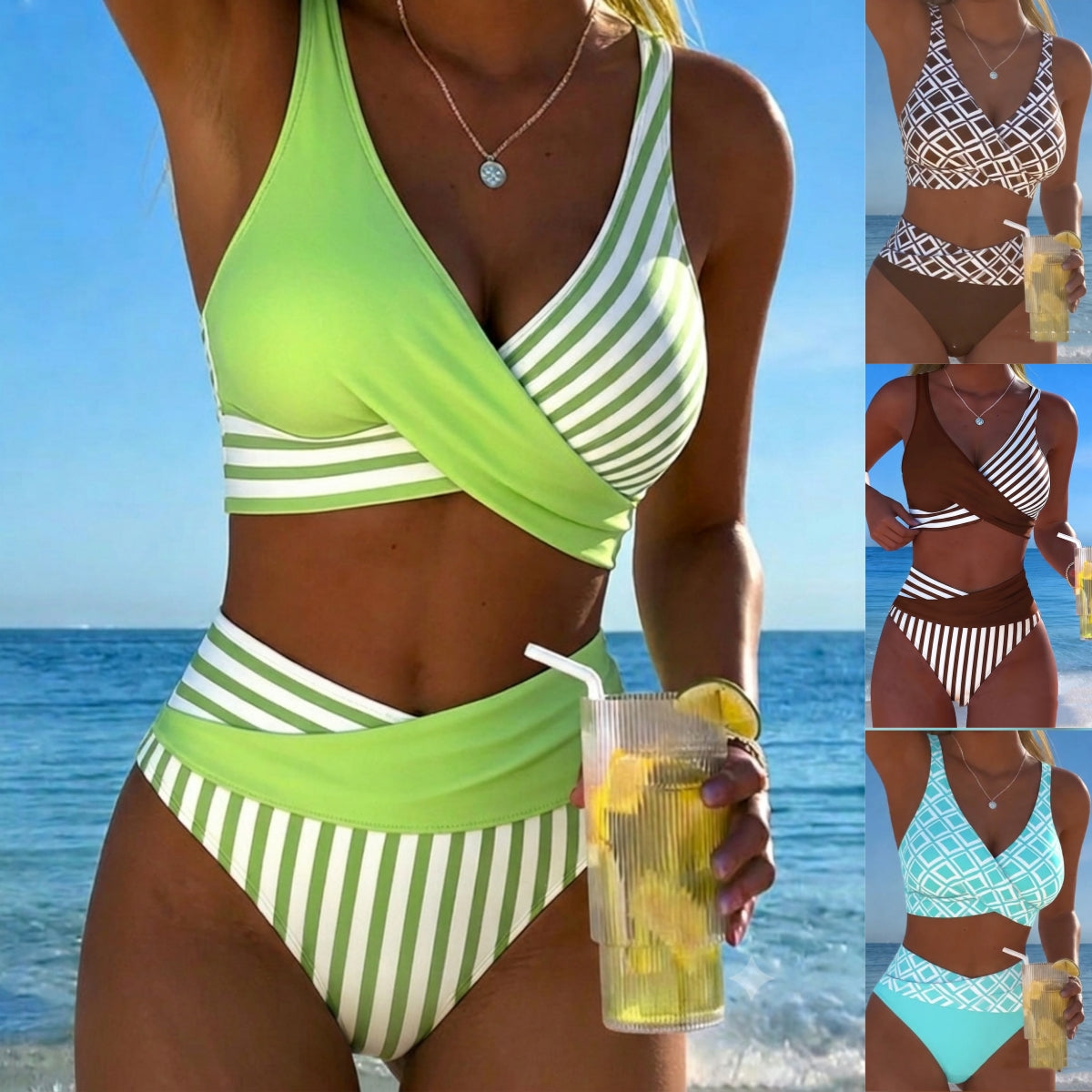 🏖️【S–3XL】🤩 Nový set s potištěnými plavkami, rychleschnoucí a prodyšný materiál, přiléhavý a stylový