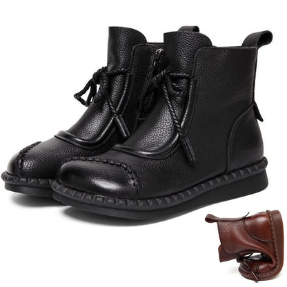 🔥Poslední den – sleva 50 %【35-40】✨Dámska členková obuv z pravej kože – pohodlný vintage štýl