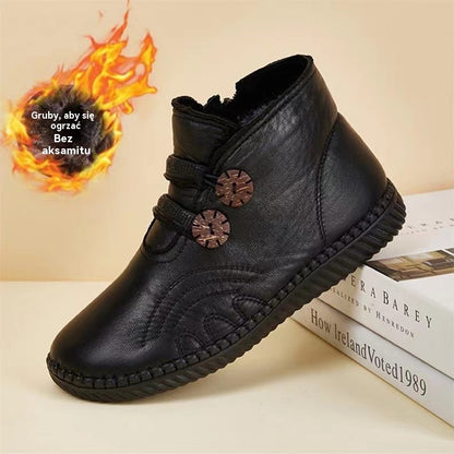 💥【35-40】Damskie buty skórzane, bawełniane, antypoślizgowe, ręcznie robione na jesień i zimę 4156538