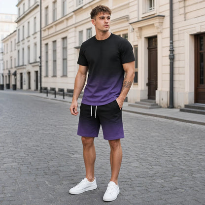 💥【S-6XL】Kontrasztos színű sport szett | Gyorsan száradó, rugalmas, nyári sokoldalú férfi szett