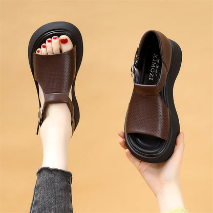📣【35-40】Modne i uniwersalne damskie sandały typu „rzymka” z cholewką w kształcie ryby i pustą podeszwą-3995054