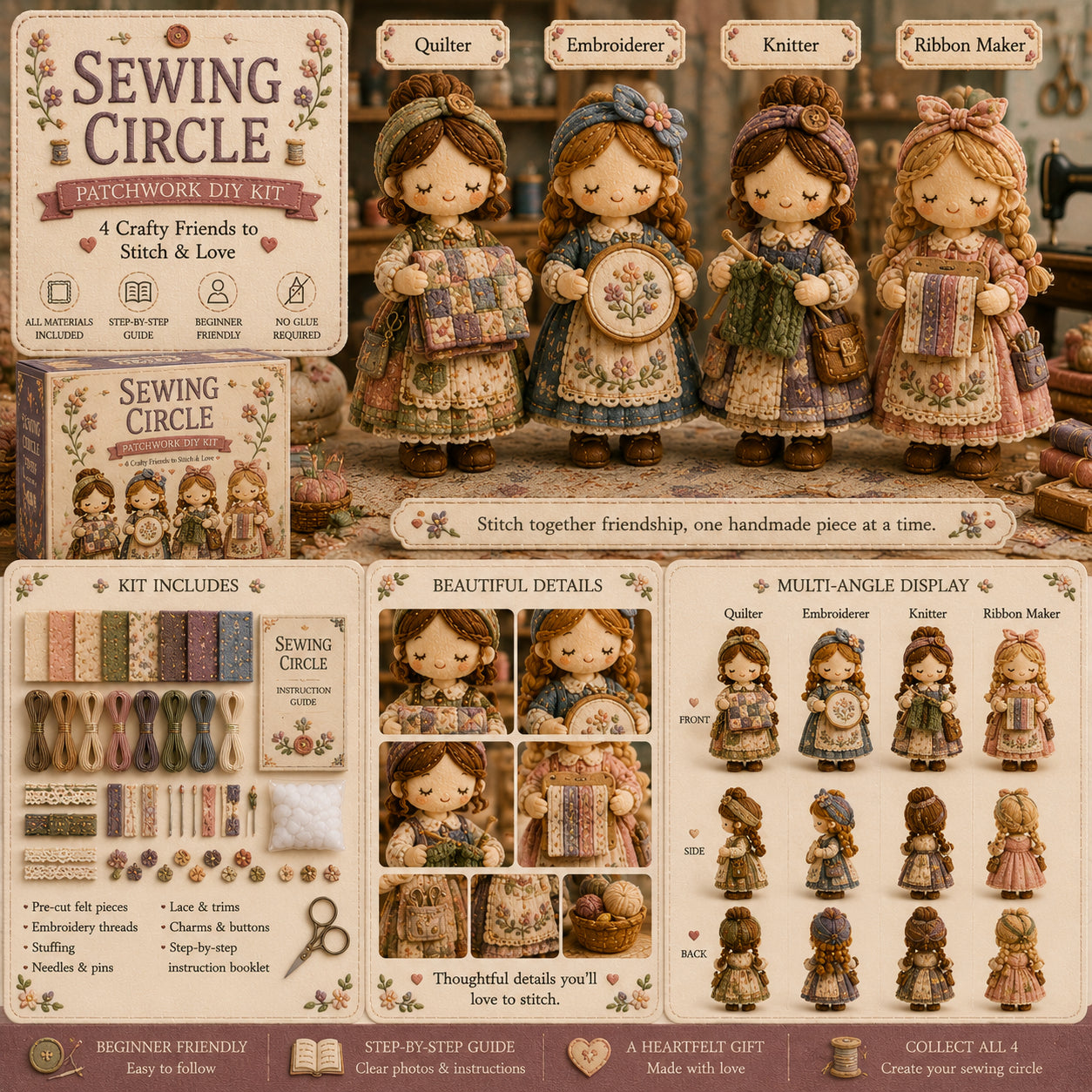 🧵🎁Poslední den: Využijte slevu 49 %!  Miniaturní patchworková sada ze série Miniature World.