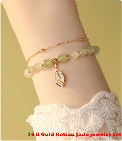 ✨ Nowa bransoletka z jadeitu Hetian z 14-karatowego złota 3726942