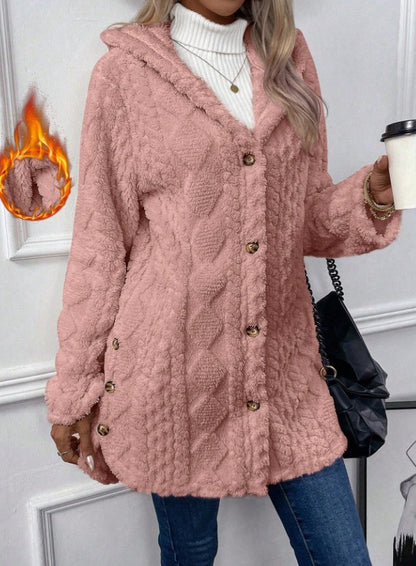 Chaqueta cálida para mujer con forro polar para otoño e invierno, con capucha y reversible. (Tallas S-5XL) 4174836