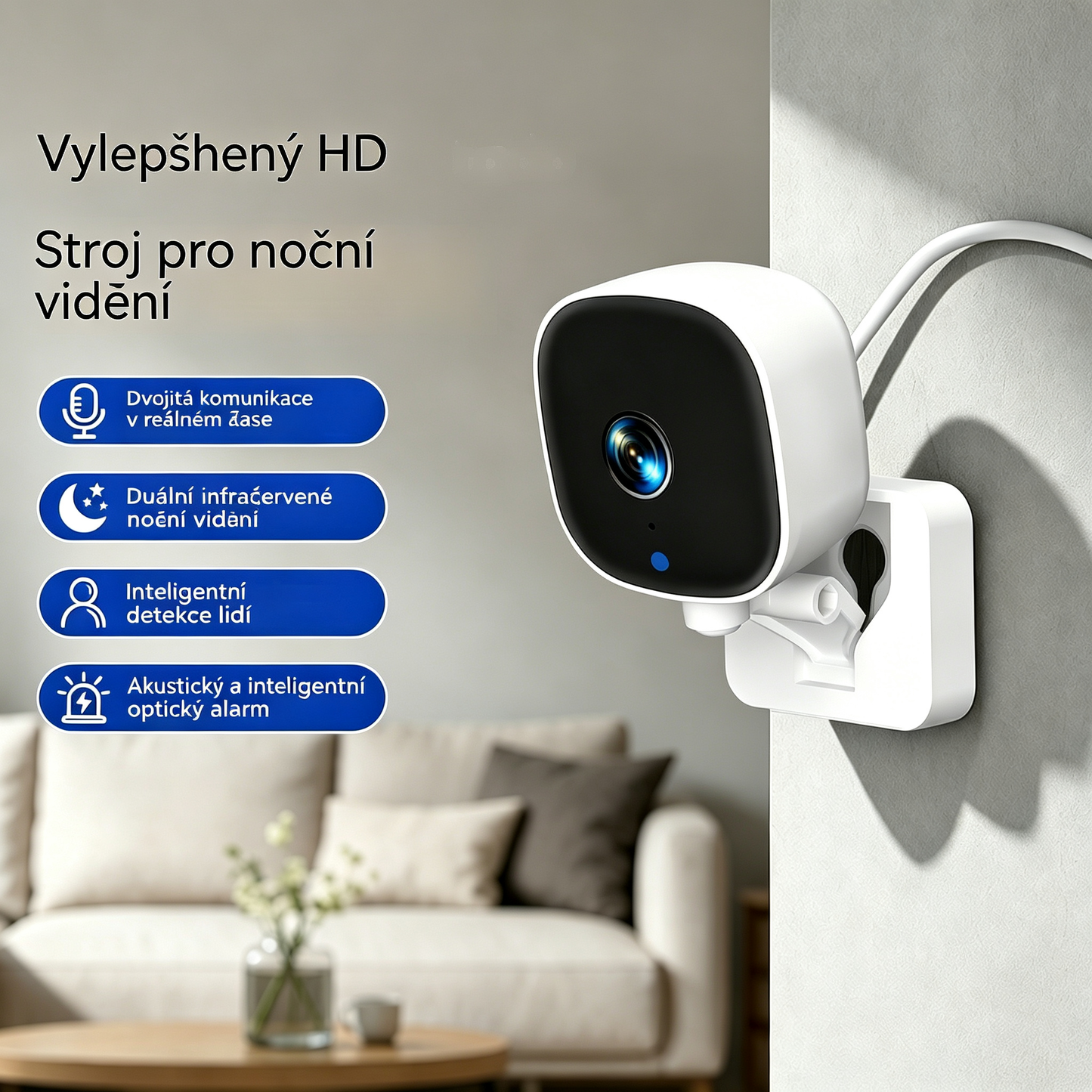 📹 HD kamera a chytrý domácí monitorovací systém – Wi-Fi připojení, noční vidění, obousměrný zvuk 🏠 Hlídejte svůj domov odkudkoli! 🔒✨
