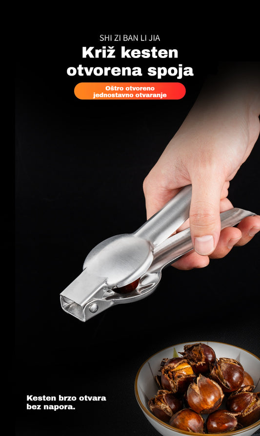 🌰Kuchyňský kráječ na kaštany, snadno se otevírá jedním stisknutím, bez poranění rukou 4155318