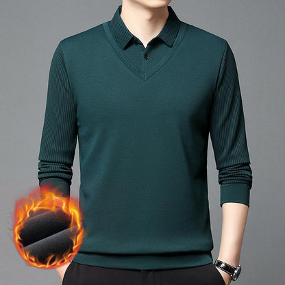 ⏳ Poslední den – sleva 50 % 【M–4XL】👔 Pánské kvalitní termo tričko na podzim a zimu, hřejivá fleecová podšívka, pohodlné a teplé
