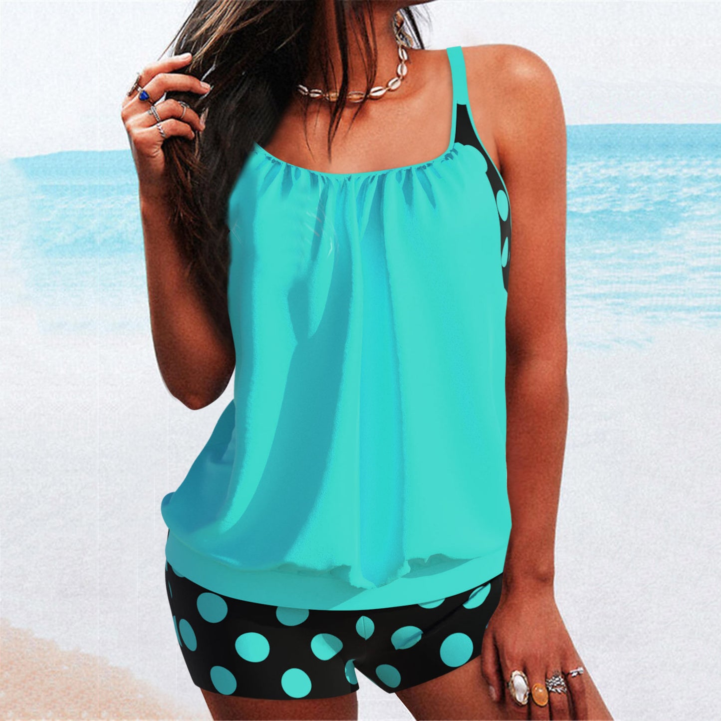 👙【S-5XL】🌊 Dámské dvoudílné boxerky s potiskem🏊‍♀️