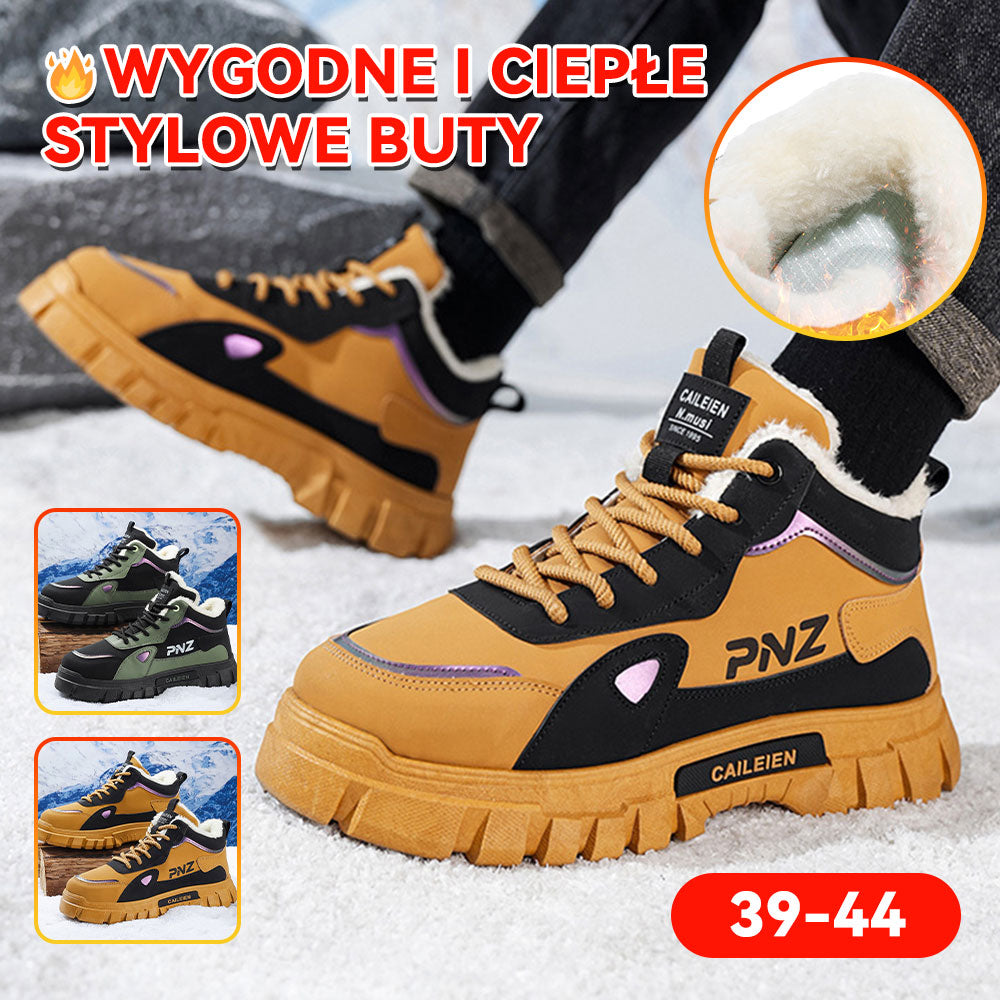 【39-44】Nowe, wysokie buty Martin dla mężczyzn, buty zimowe, ciepłe śniegowce wyściełane polarem, grube, antypoślizgowe buty bawełniane-4182313