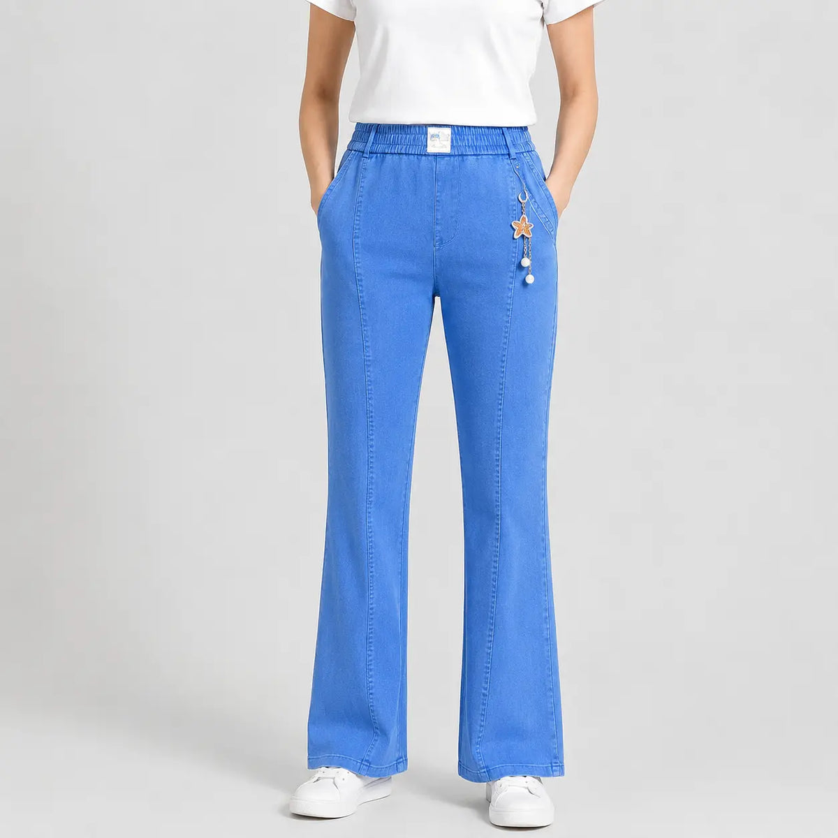 👖【M-4XL】Magas derekú, rugalmas női farmernadrág