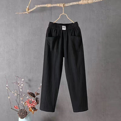 🌿🌈【M-4XL】2025 Wiosna Nowe Damskie Spodnie Szerokie Nogawki Wygodne Spodnie Casualowe-3928986
