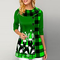🔥🎄【S-5XL】2024 Nowy Świąteczny Ciepły Bawełniany Wygodny Casual Drukowany Modny damski top z długim rękawem