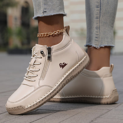 ♥️♥️【Nowy produkt】Damskie, szyte ręcznie, płaskie buty z miękką podeszwą na jesień i zimę, buty codzienne-4148083