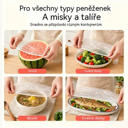 🥗✨ 300 jednorázových víček na potraviny | Flexibilní víčka na talíře, misky a nádoby
