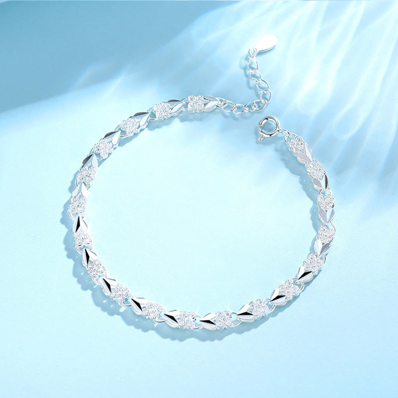 “Buy one, get one free” ✨ Nowa modna bransoletka z czterolistną koniczynką z 925 srebra dla kobiet.-3800339
