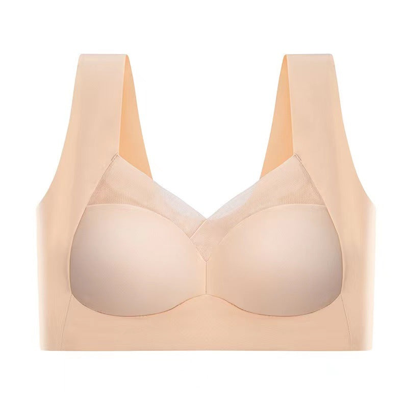 🎽  【50% zniżki】Biustonosz push-up z lodowego jedwabiu bez fiszbin, duży rozmiar-3906384