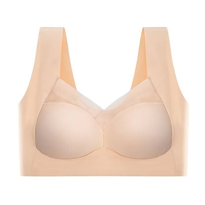 🎽  【50% zniżki】Biustonosz push-up z lodowego jedwabiu bez fiszbin, duży rozmiar-3906384
