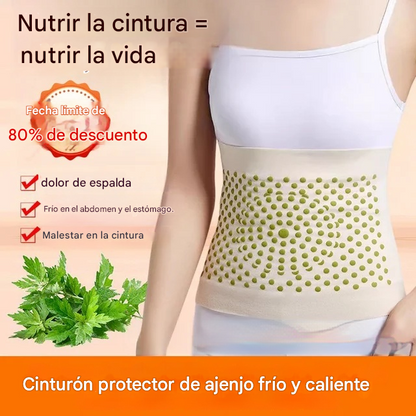 🌿🌿【Compra 1, llévate 1 gratis】🔥Cinturón calefactor de ajenjo tibio, calienta el abdomen para aliviar las molestias