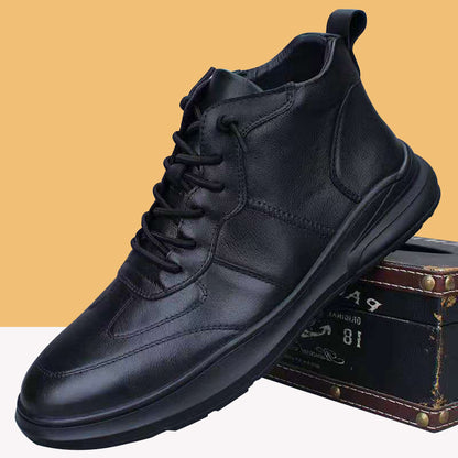 👞【39-44】2024 nowe męskie buty na co dzień z prawdziwej skóry 3760028