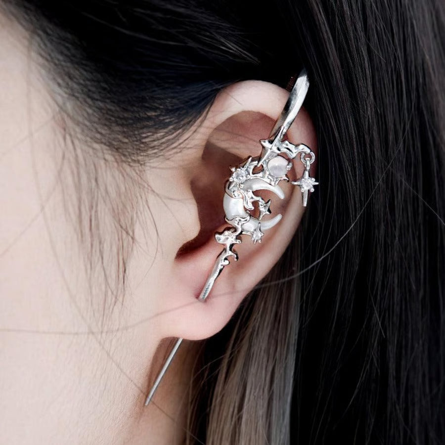 🌙Hipoalergiczne kolczyki Moon Myth Hook-4239036