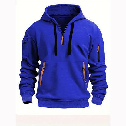 【S-5XL】Męska sportowa bluza z kapturem zapinana na zamek i wiele kieszeni 3782245
