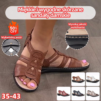 【Kup 1, a 1 otrzymasz gratis】【35-43】Miękkie i wygodne skórzane sandały damskie-3903734