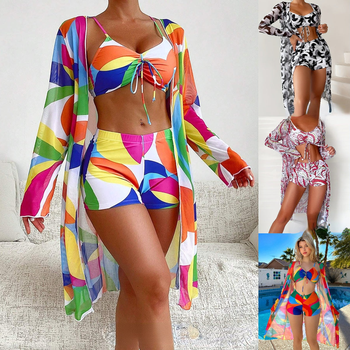 ✨👙 Nowy modny trzyczęściowy strój kąpielowy, więcej dostępnych kolorów-3640692