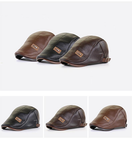 🔥【Výprodej za horká】Retro vysoce kvalitní kožená bareta-4143050