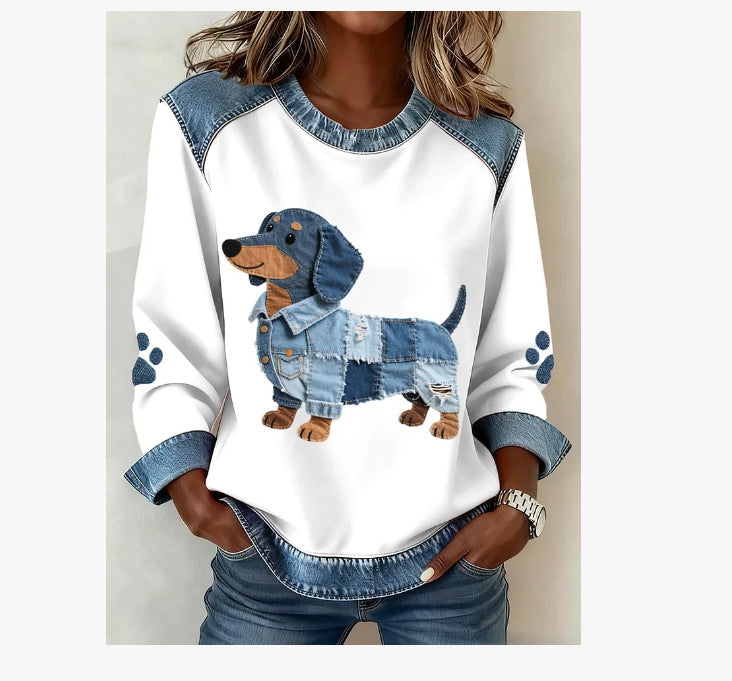 🔥【S-5XL】2026 Nowa mikina dżinsowa z kapturem w stylu patchworku z roku-4177536