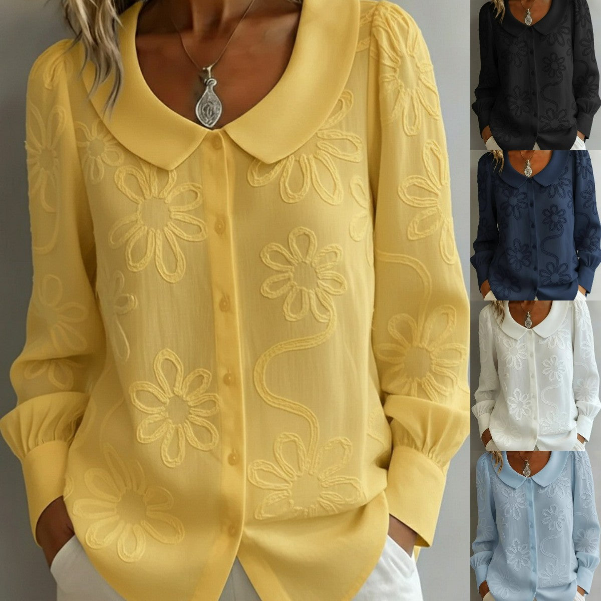 【S-2XL】👚Nová francouzská retro vyšívaná košile 4236649