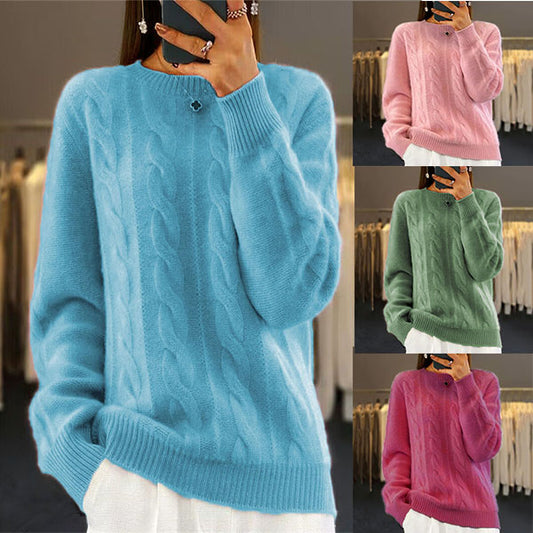 🔥⛄【S-XL】2025 jesienny i zimowy nowy, jednokolorowy, wysokiej jakości wełniany sweter-4113170