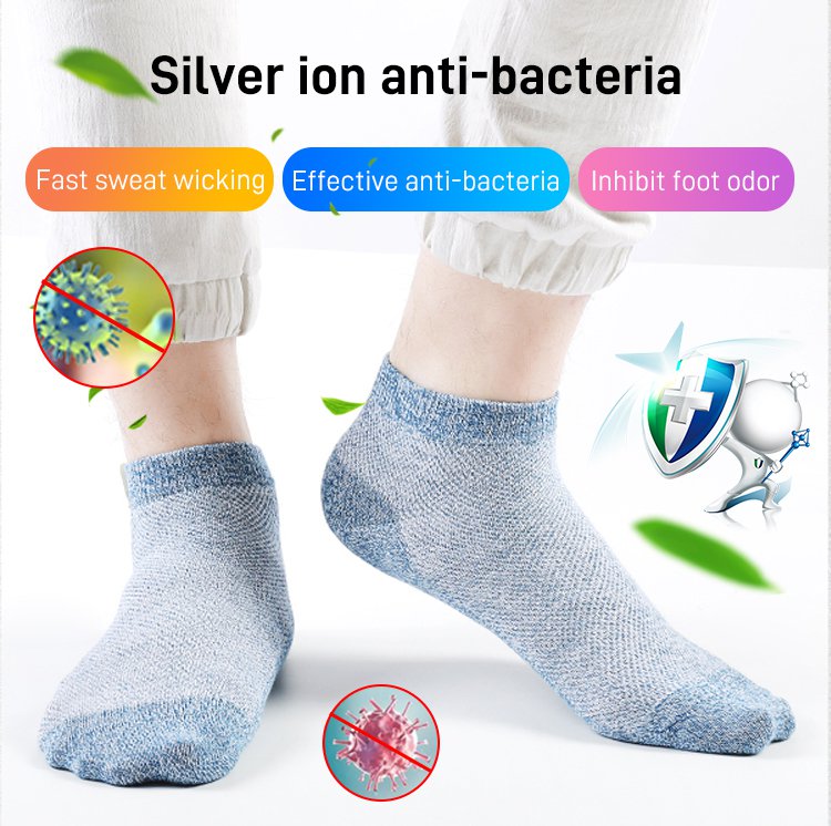 🔥【Łącznie 10 par】🔥Męskie biznesowe, oddychające skarpetki antybakteryjne i pochłaniające nieprzyjemne zapachy
