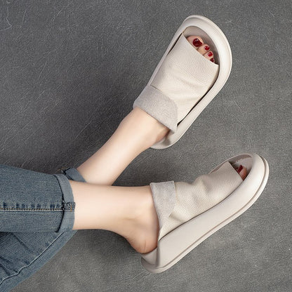 👡[35-40] 2025 Nowy styl Retro Ręcznie robione Miękkie skórzane Solid Color Wygodne damskie sandały-3987754