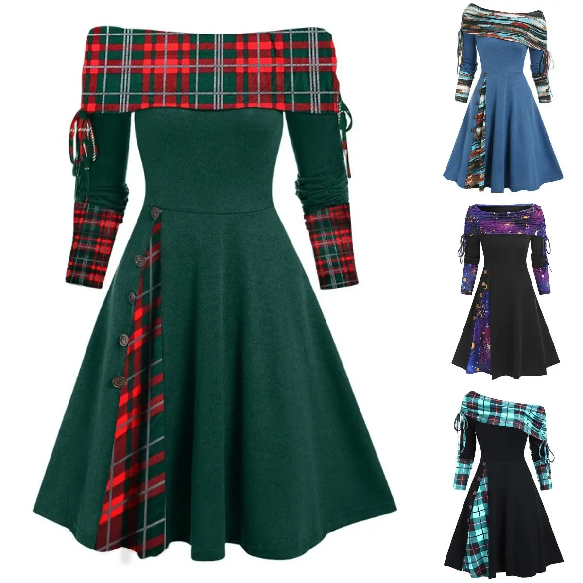 👗 Poslední den – sleva 50 % 【S–3XL】 Nové podzimní a zimní elegantní přiléhavé šaty s módním potiskem a odhalenými rameny, pohodlné a snadno kombinovatelné. ✅ Platba na dobírku