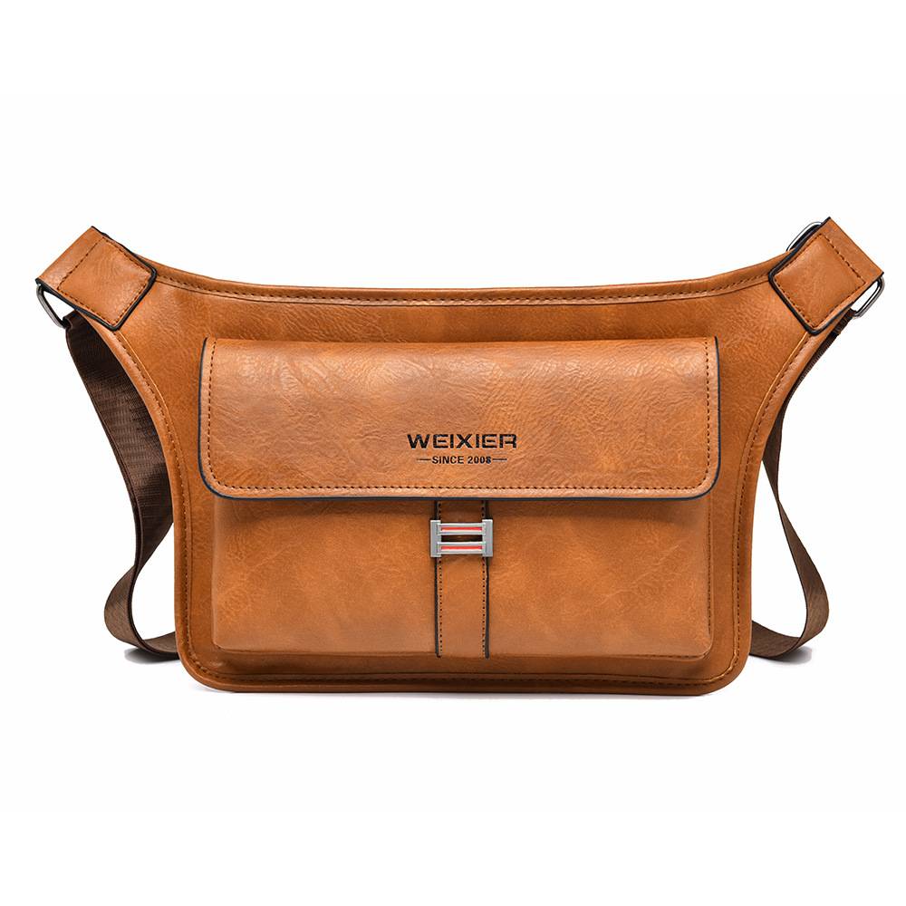 🎉👜Prosta, wodoodporna i pojemna męska torba na ramię wykonana z wysokiej jakości przenośnej skóry syntetycznej PU. 4170893