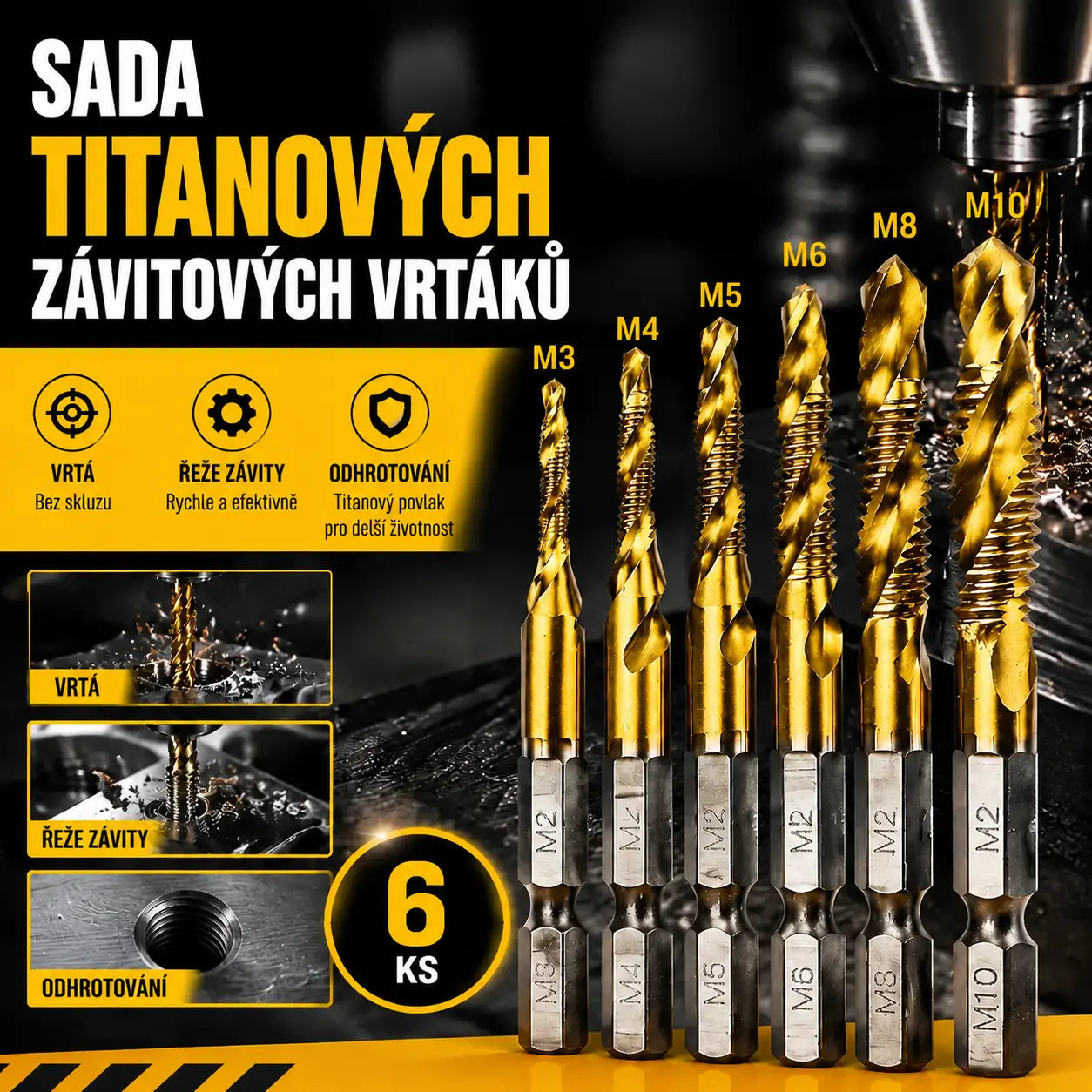 🔥【Kupte 6 kusů a získejte 6 zdarma (12 kusů)】🧰🔩 Sada víceúčelových vrtáků