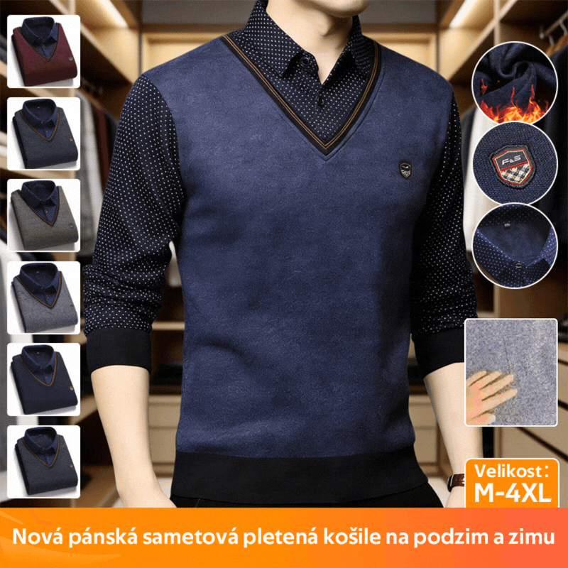 Zimní nabídka【M–4XL】2026 nová pánská zimní bunda s hřejivou fleecovou podšívkou ve stylu 2 v 1, zateplená a zesílená, v elegantním a zralém stylu