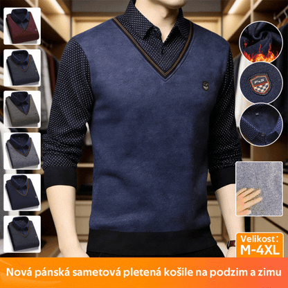 Zimní nabídka【M–4XL】2026 nová pánská zimní bunda s hřejivou fleecovou podšívkou ve stylu 2 v 1, zateplená a zesílená, v elegantním a zralém stylu