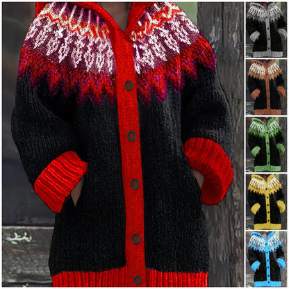 ✨ Poslední den – sleva 50 % 【S–5XL】✨ Elegantní dámská zimní bunda s kapucí a retro potiskem
