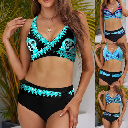 🏖️【S-2XL】Nové lehké dámské plavky s potiskem na léto, rychleschnoucí, prodyšné a pohodlné, ideální na pláž i k bazénu.