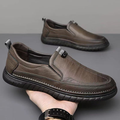 【39-44】Casualowe buty skórzane, miękka podeszwa, antypoślizgowe-3741296