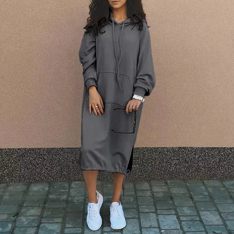 🔥 Zimní akce 🔥【S–5XL】Nové dámské podzimní a zimní volné ležérní šaty s kapucí