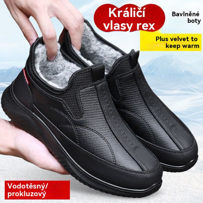 🔥Zimowe buty z bawełnianą lub wełnianą podszewką, ciepłe, wodoodporne i antypoślizgowe, z miękką podeszwą, lekkie, odpowiednie dla mężczyzn w średnim i starszym wieku. 4197234