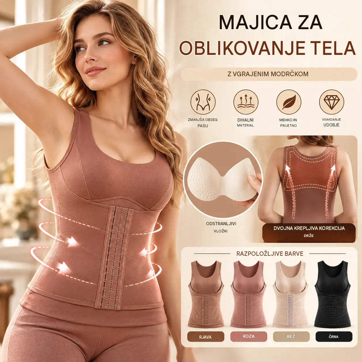🤗【XL–5XL / 4 barve】 Topel flis brezrokavnik nemške izdelave, zasnovan za oblikovanje predela trupa in pasu