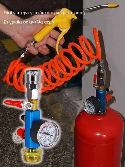 👍👍Μετατροπή αυτοσχέδιου μπουκαλιού πυροσβεστήρα σε φιάλη αερίου για μεγάλο υψόμετρο, για υπαίθρια κατασκήνωση και πικνίκ, με επαναγεμιζόμενη βαλβίδα αερίου.