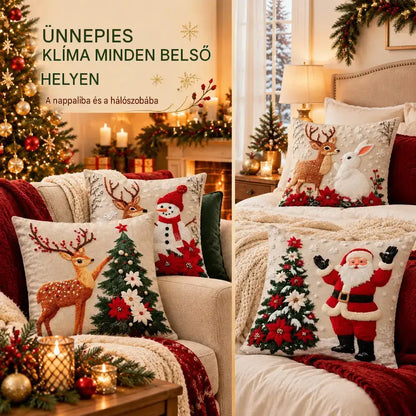 🎄【4 darabos készlet】Karácsonyi díszpárnák – teremtsen meghitt hangulatot otthonában
