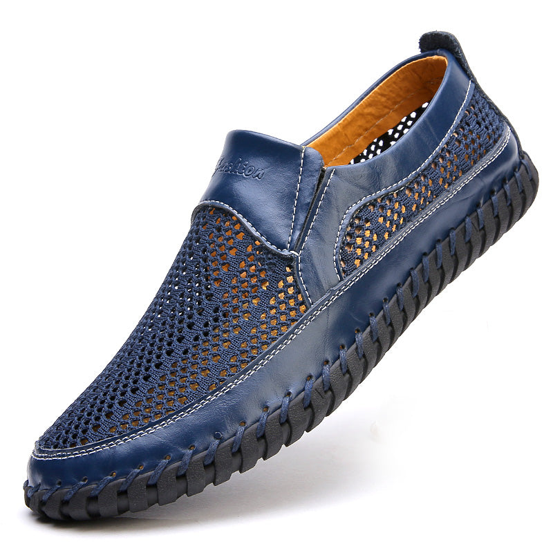 【38-48】👞Nowe, jesienne, męskie, skórzane buty z siateczki-3715966