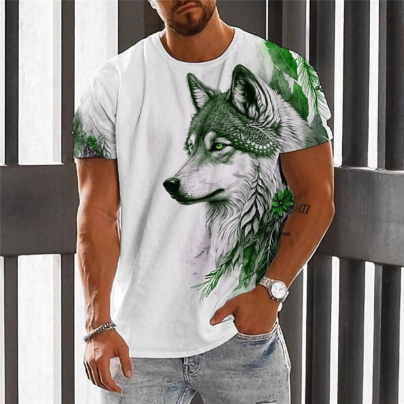【Kup 1, a otrzymasz 1】【2XS-6XL】👕👕 T-shirt męski z nadrukiem wilka-3951732